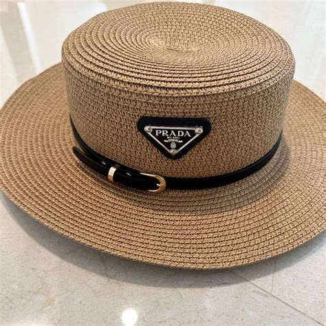 prada straw hat with belt|prada hats.